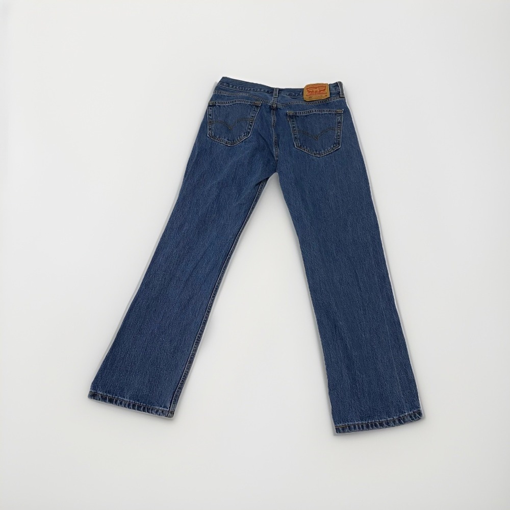 Levi's 505 Men's 32x30 Blue Medium Wash Denim Straight Fit Mid Rise Jeans - Picture 5 of 6